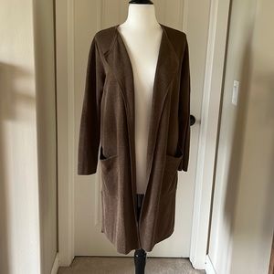 J Crew Linen Blend Open Front Juliette Collarless Sweater Blazer Size XS